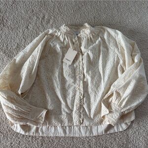 FRNCH Ivory Embroidered Blouse